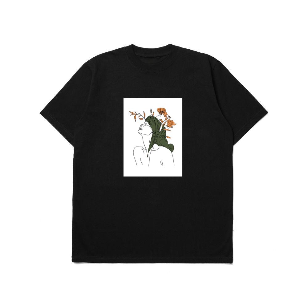 Woman with Flowers in Hair T-Shirts