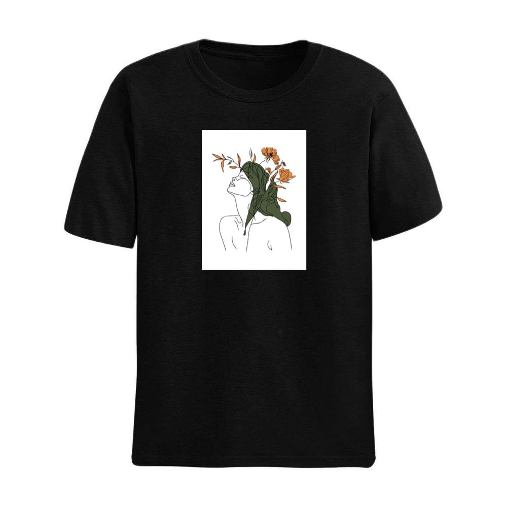 Woman with Flowers in Hair T-Shirts