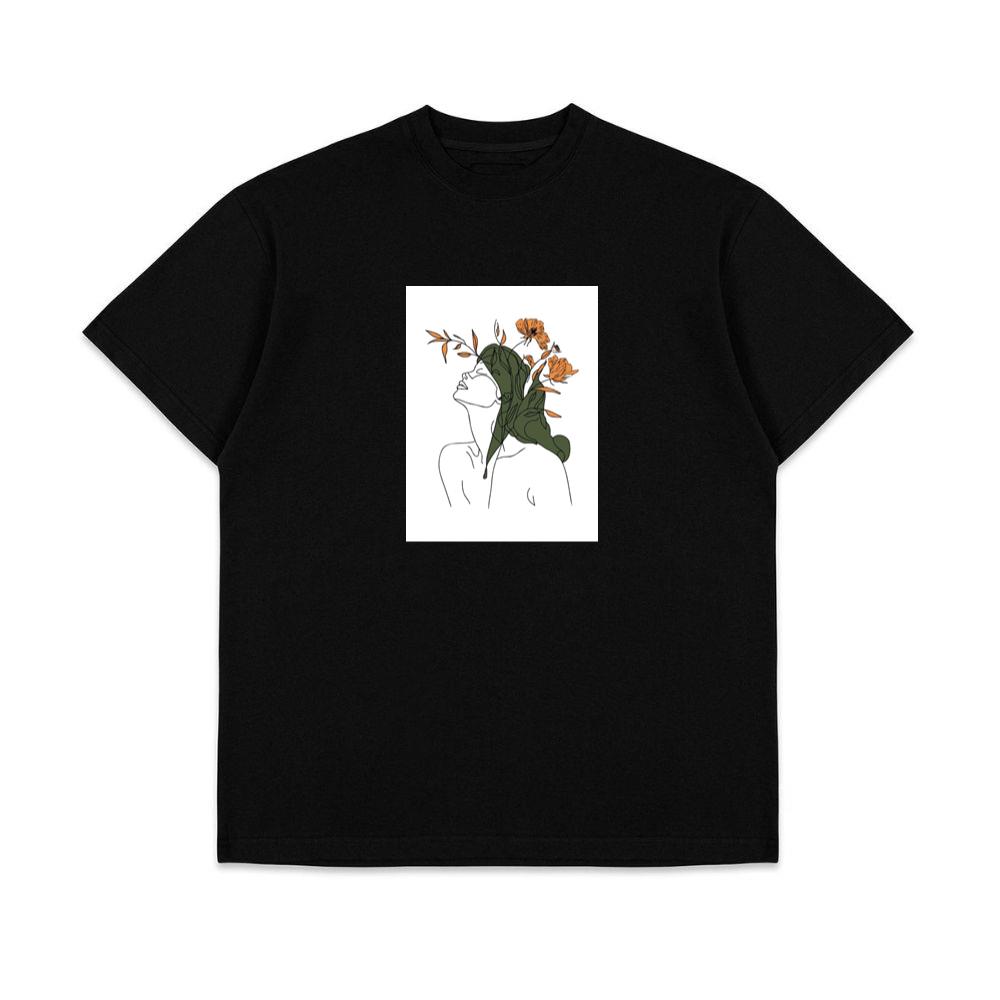 Woman with Flowers in Hair T-Shirts