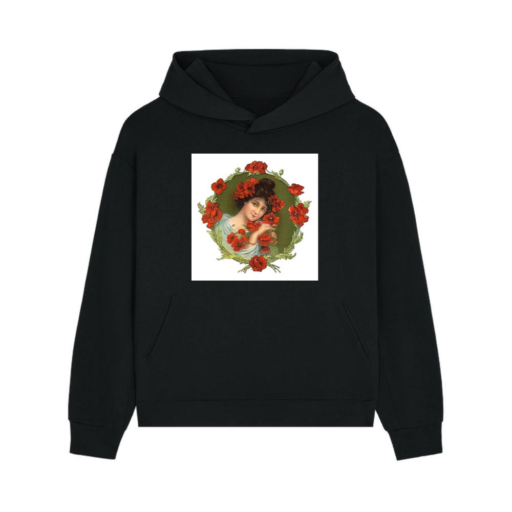 Woman with Red Poppies Hoodie