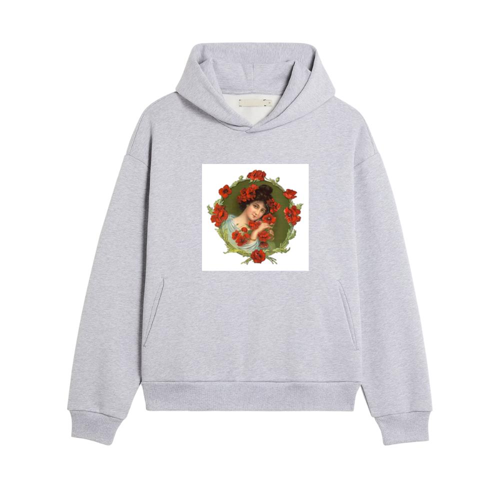Woman with Red Poppies Hoodies