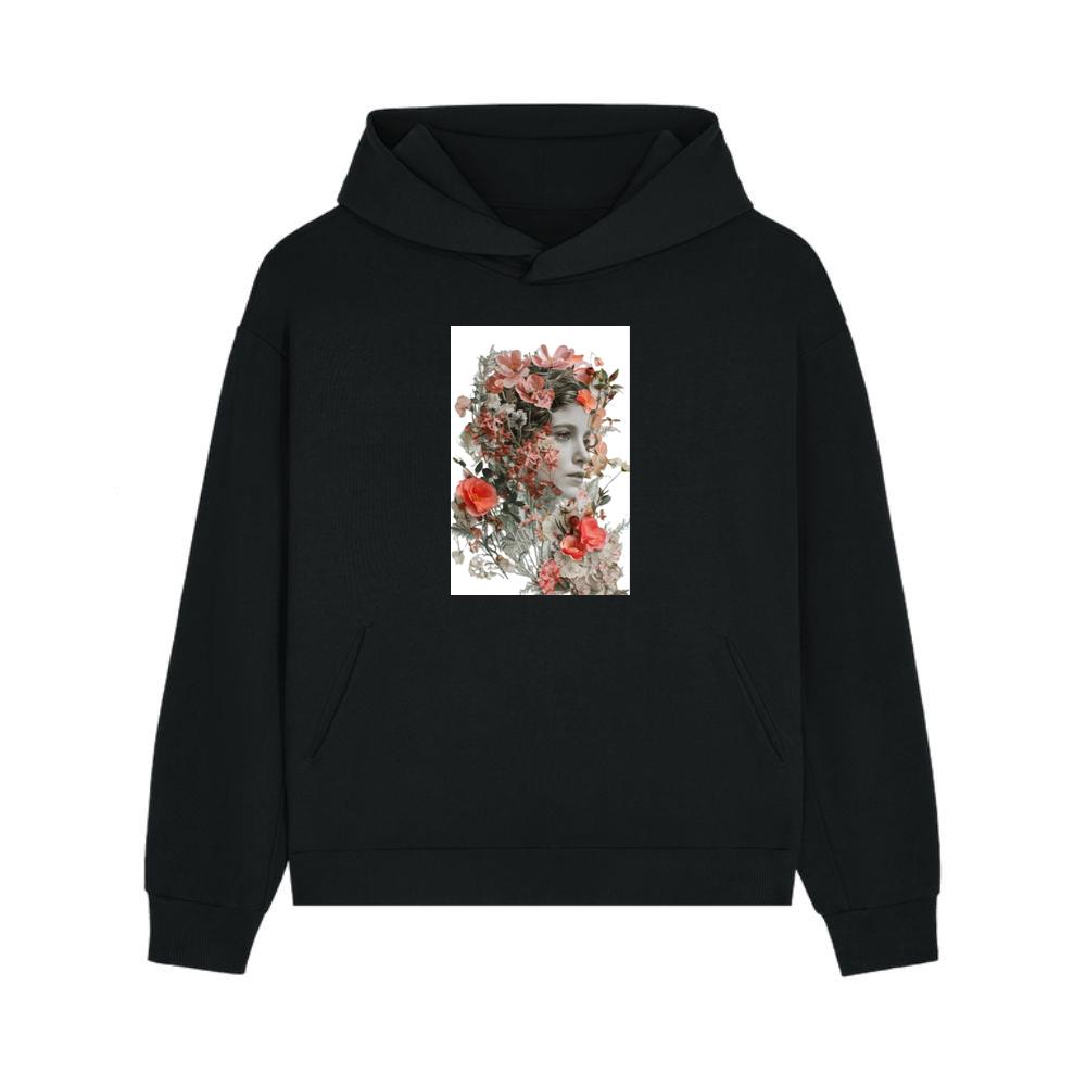 Woman's Face Among Flowers Hoodie