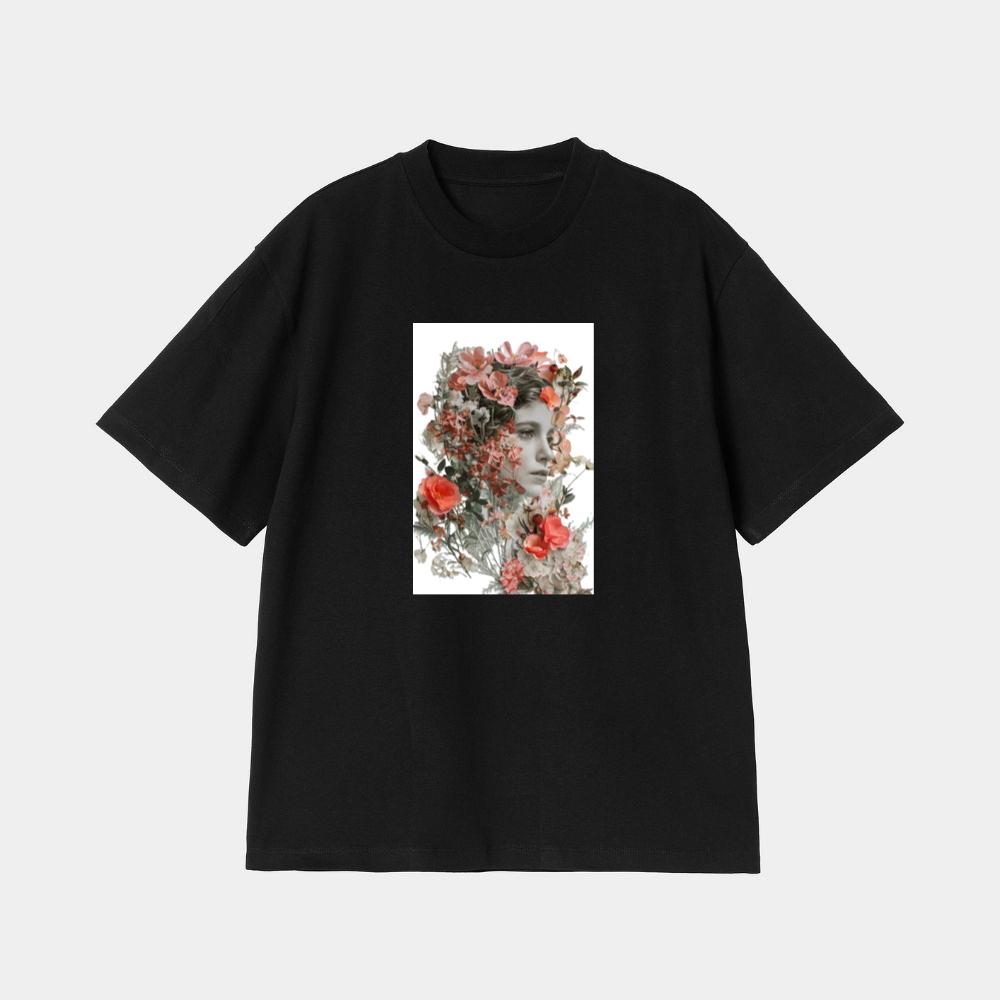 Woman's Face Among Flowers T-Shirt