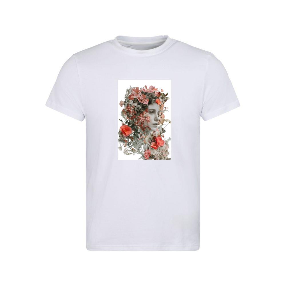 Woman's Face Among Flowers T-Shirts