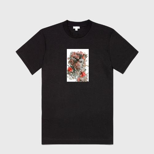 Woman's Face Among Flowers T-Shirts