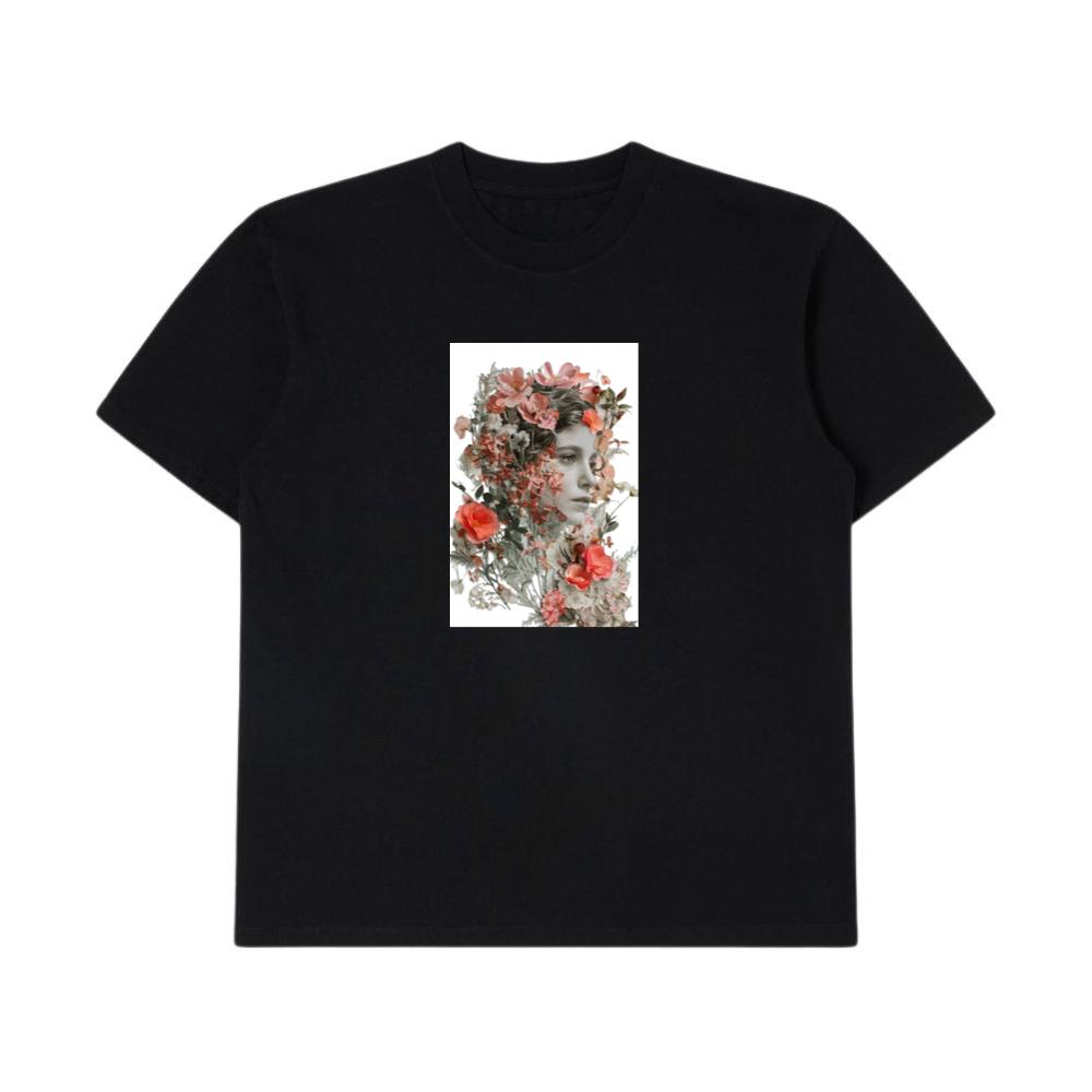 Woman's Face Among Flowers T-Shirts