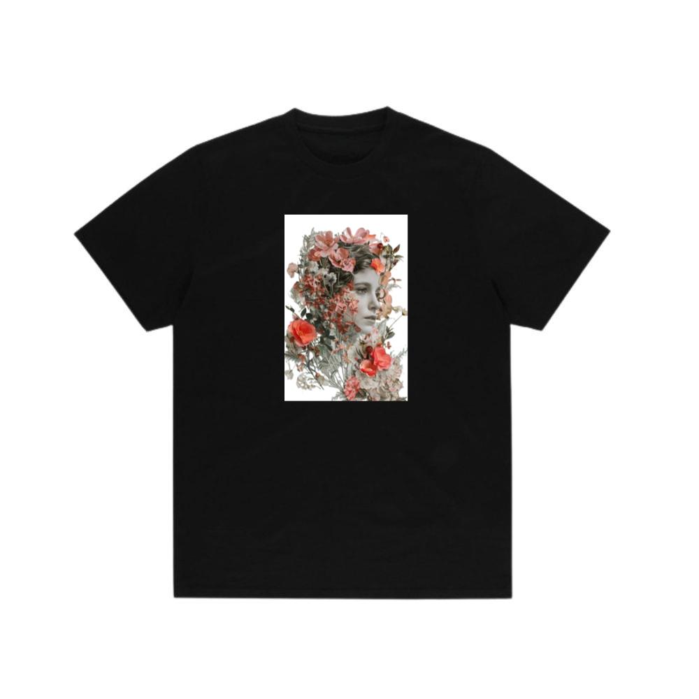Woman's Face Among Flowers T-Shirts