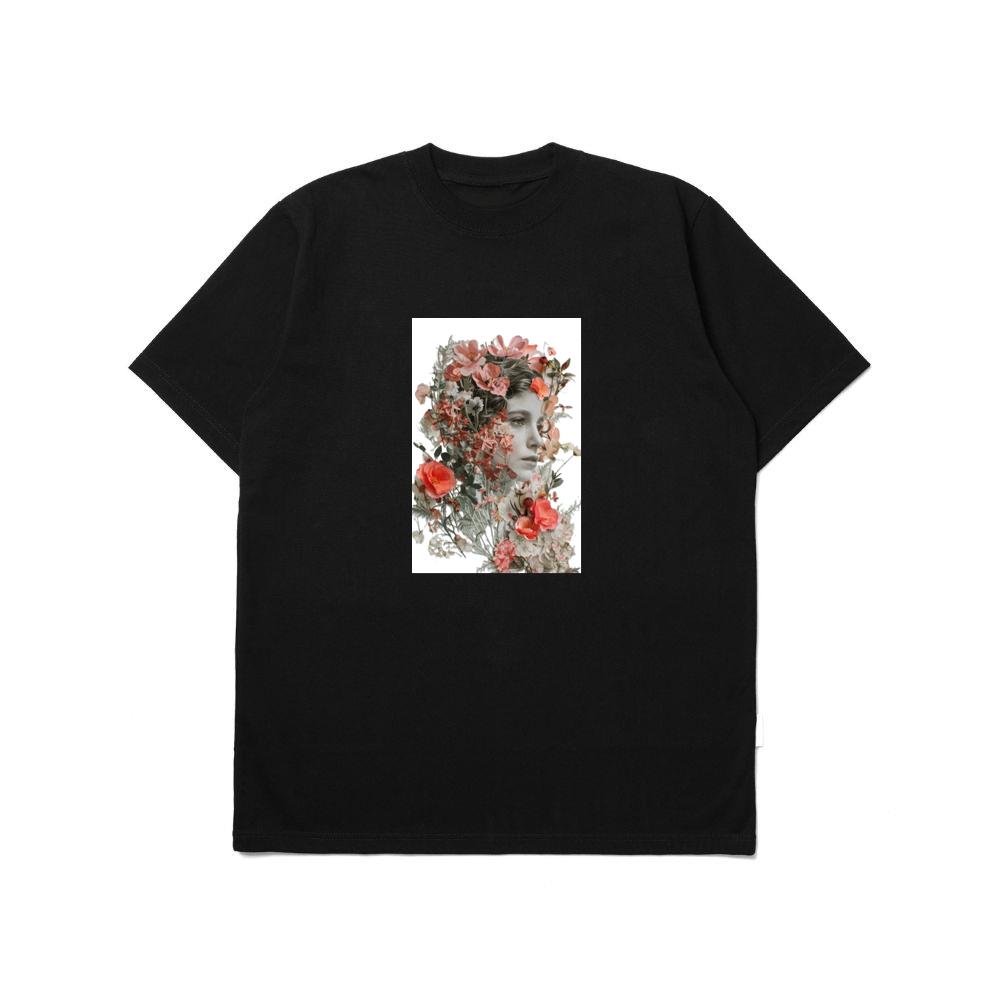 Woman's Face Among Flowers T-Shirts