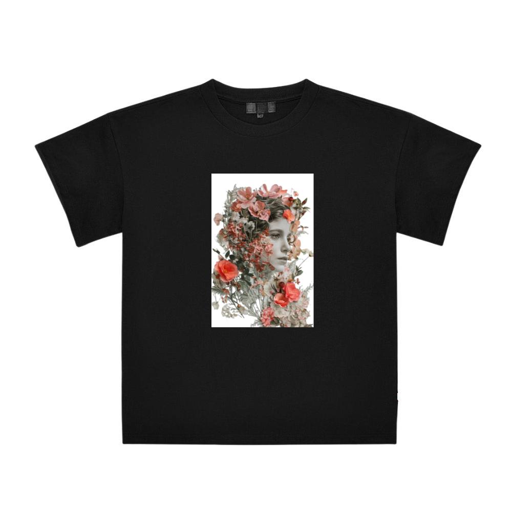 Woman's Face Among Flowers T-Shirts