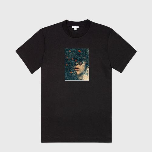 Woman's Face Among Leaves and Flowers T-Shirts