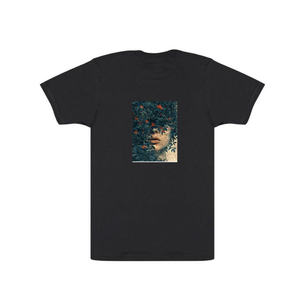 Woman's Face Among Leaves and Flowers T-Shirts