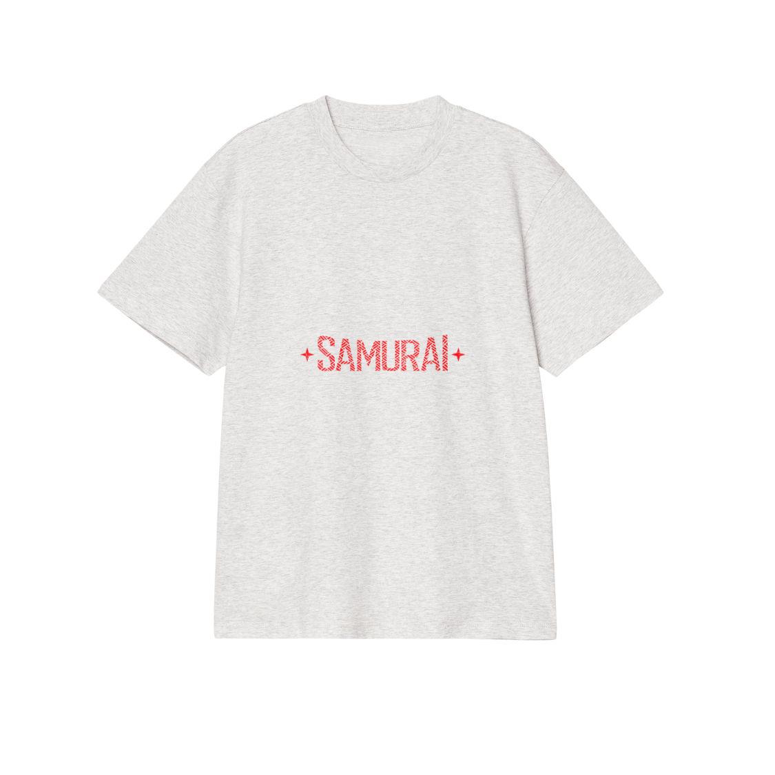 Womens Pattern Samurai Typography V-Neck T-Shirt