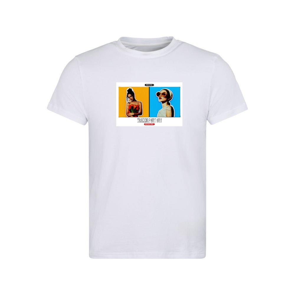 Wrinkle Cut Out Portraits of Two Women T-Shirts