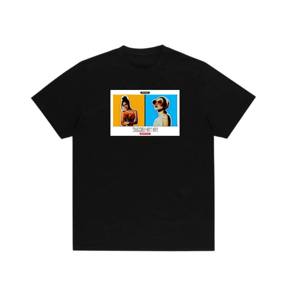 Wrinkle Cut Out Portraits of Two Women T-Shirts