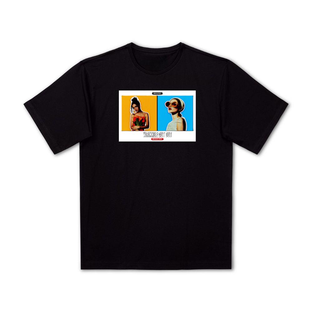 Wrinkle Cut Out Portraits of Two Women T-Shirts