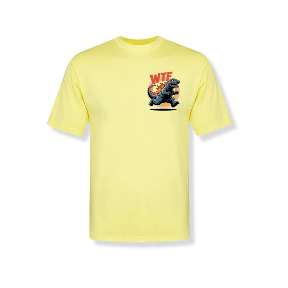 WTF Dinosaur Monster Retro Cartoon Graphic T-Shirt