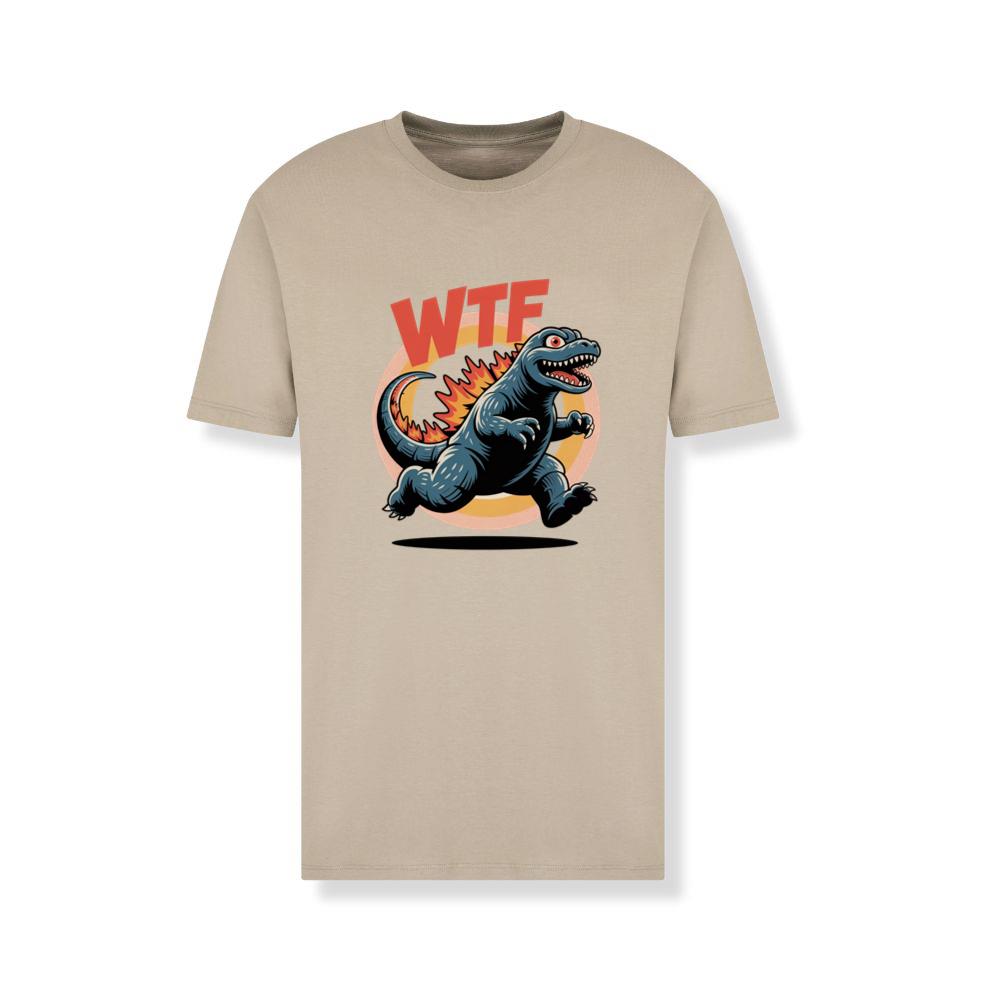 WTF Dinosaur Monster Retro Cartoon Graphic T-Shirt