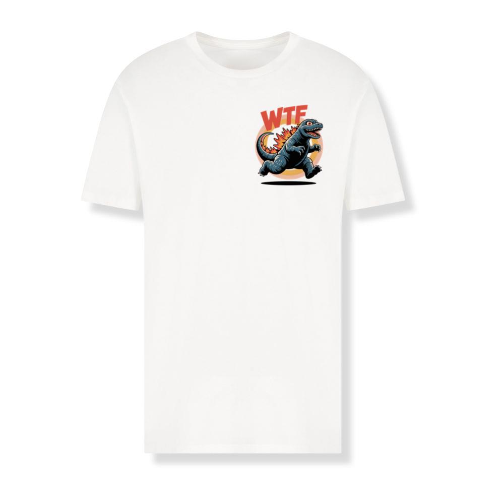 WTF Dinosaur Monster Retro Cartoon Graphic T-Shirt