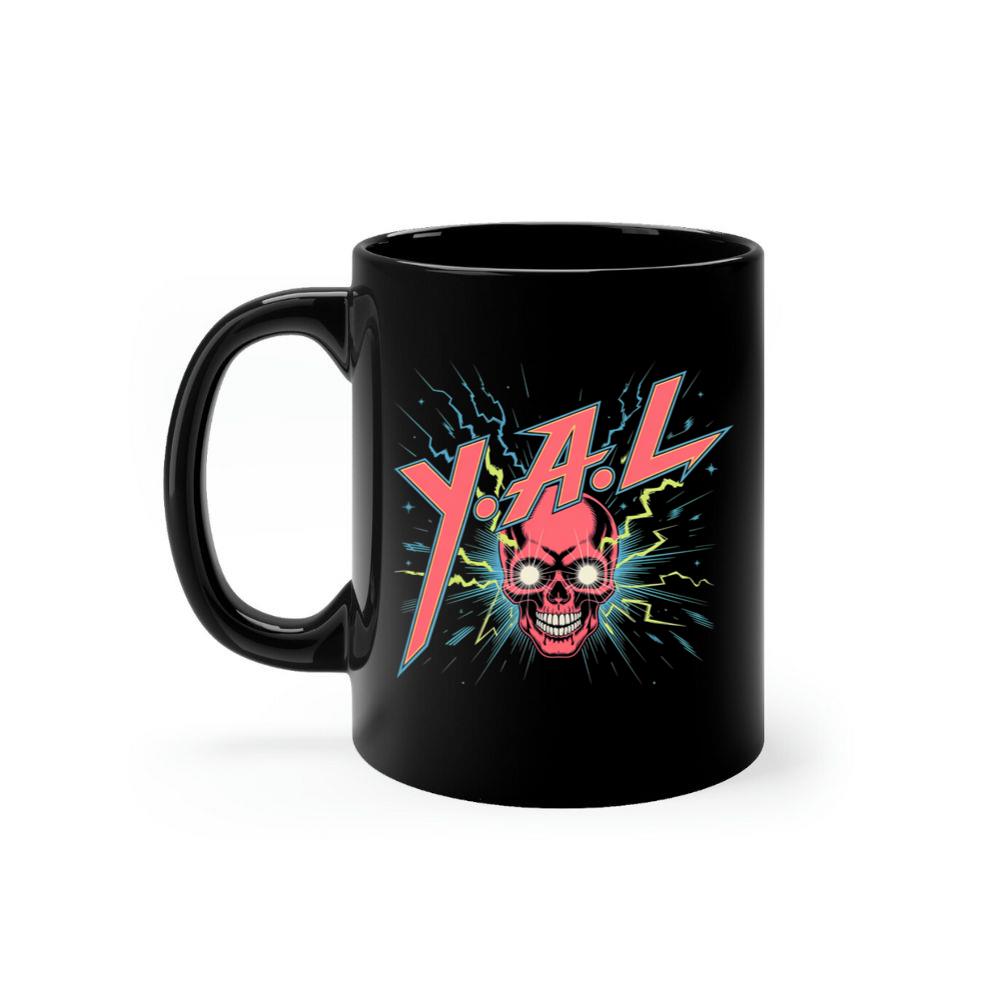 YAL Skull Lightning Bolt Retro Graphic Mug