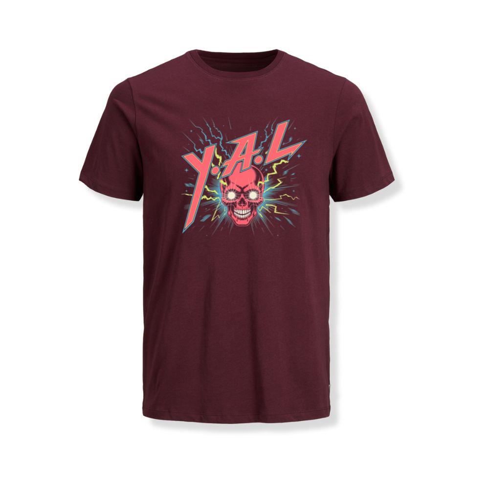 YAL Skull Lightning Bolt Retro Graphic T-Shirt - Image 3