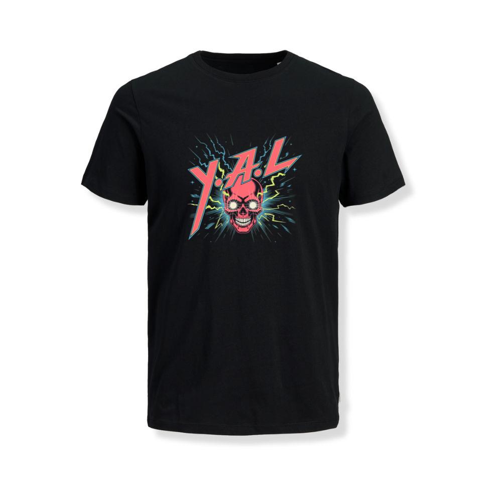 YAL Skull Lightning Bolt Retro Graphic T-Shirts