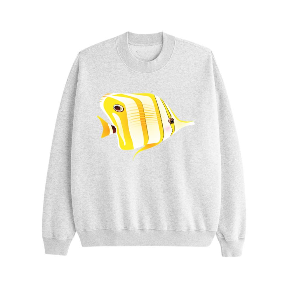 Yellow Striped Cartoon Butterfly Fish Sweatsrhits