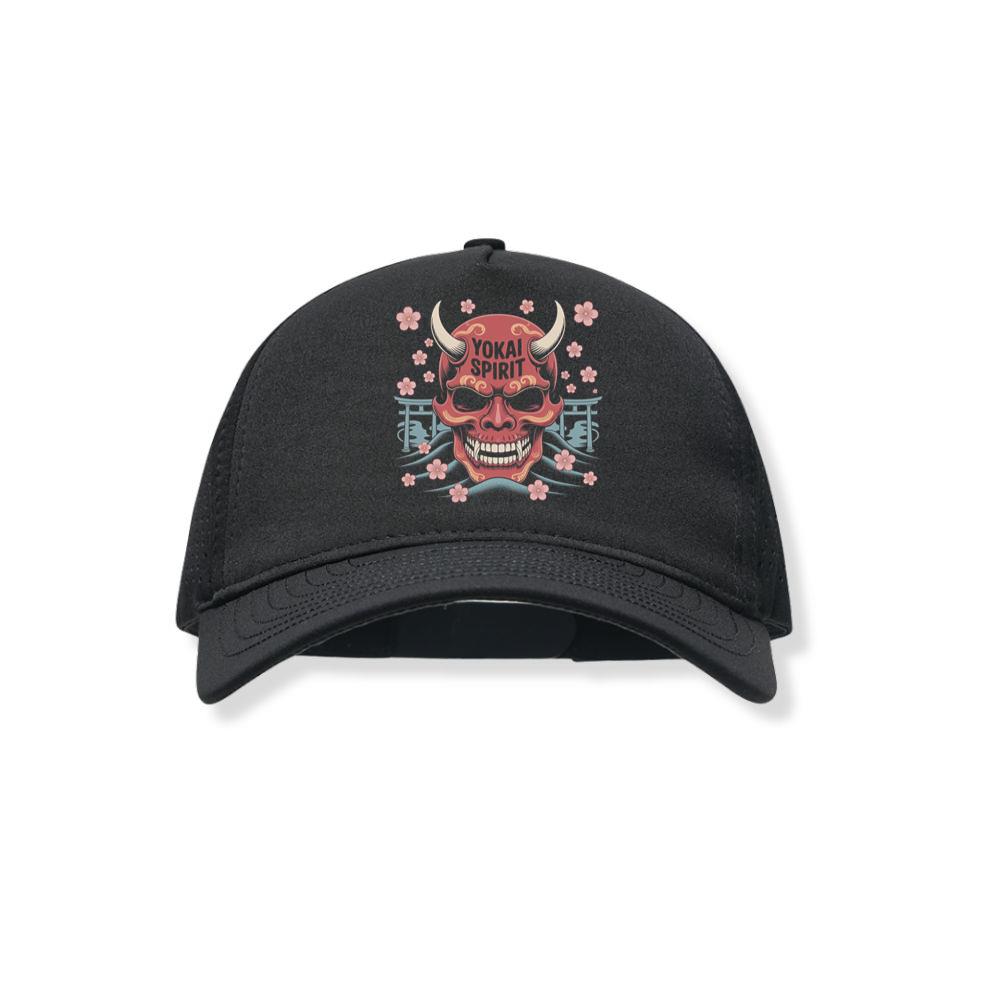 Yokai Spirit Red Demon Mask Japanese Style Black Hat