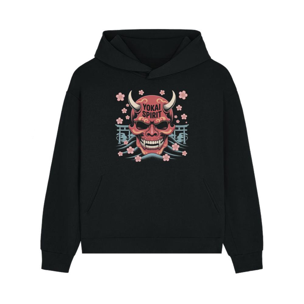 Yokai Spirit Red Demon Mask Japanese Style Hoodie