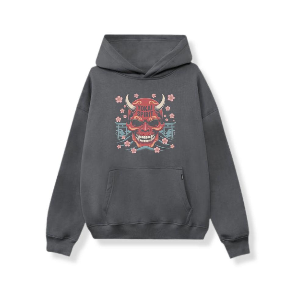 Yokai Spirit Red Demon Mask Japanese Style Hoodie Myheroshop
