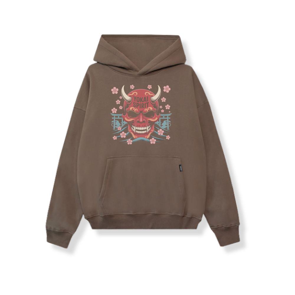 Yokai Spirit Red Demon Mask Japanese Style Hoodie Myheroshop