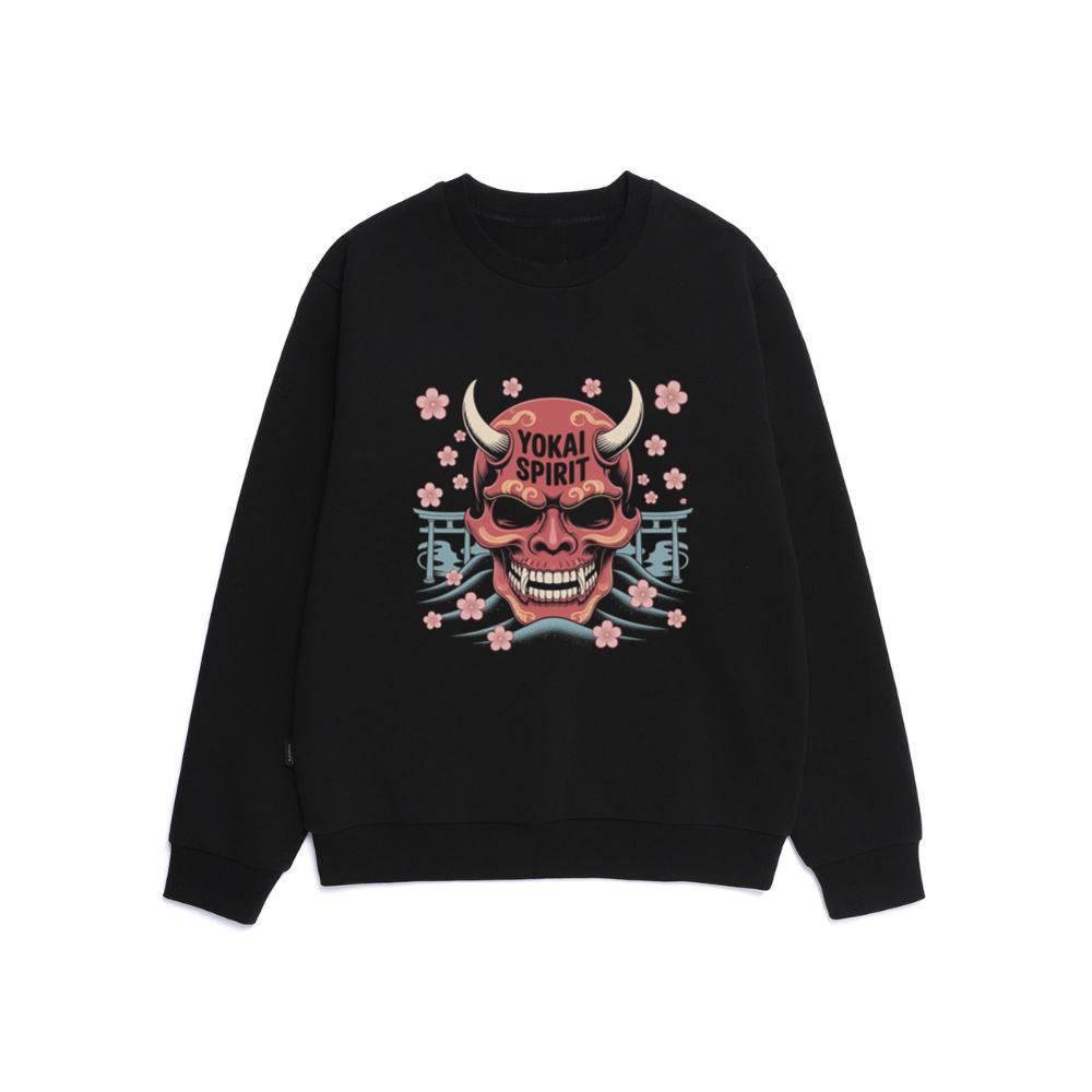 Yokai Spirit Red Demon Mask Japanese Style Sweatshirt