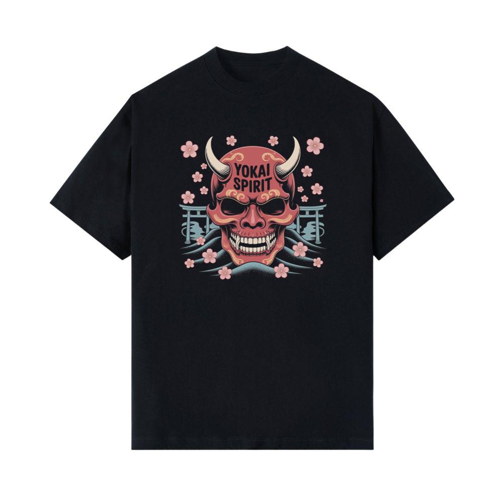 Yokai Spirit Red Demon Mask Japanese Style T-Shirt