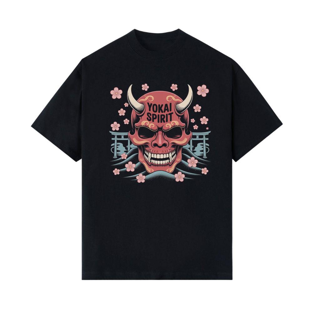 Yokai Spirit Red Demon Mask Japanese Style T-Shirt