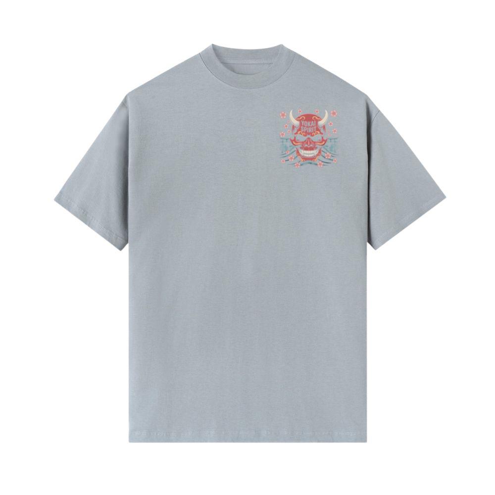Yokai Spirit Red Demon Mask Japanese Style T-Shirt - Image 2