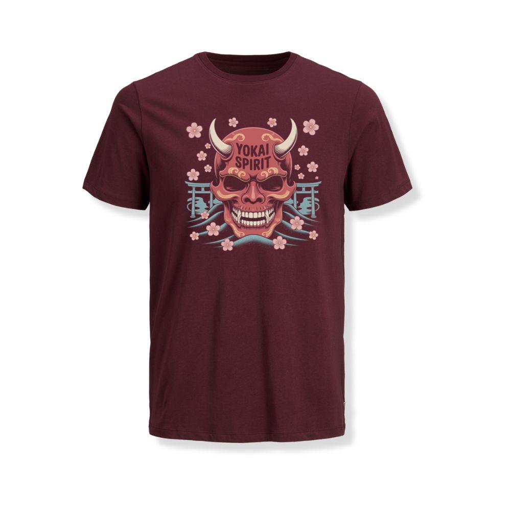 Yokai Spirit Red Demon Mask Japanese Style TShirt Myheroshop