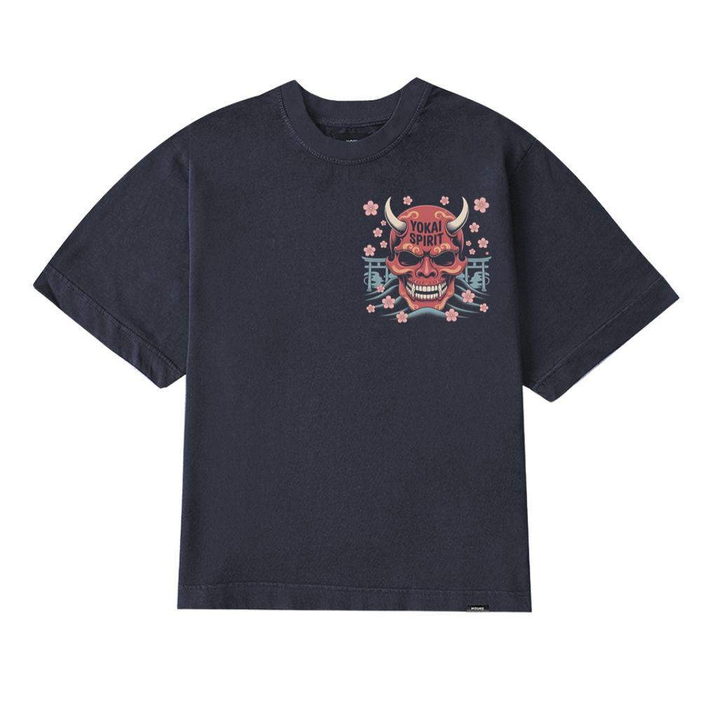 Yokai Spirit Red Demon Mask Japanese Style T-Shirt - Image 2