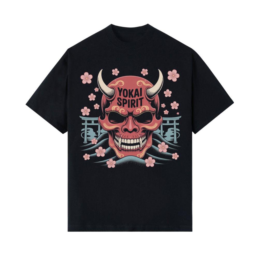 Yokai Spirit Red Demon Mask Japanese Style T-Shirts