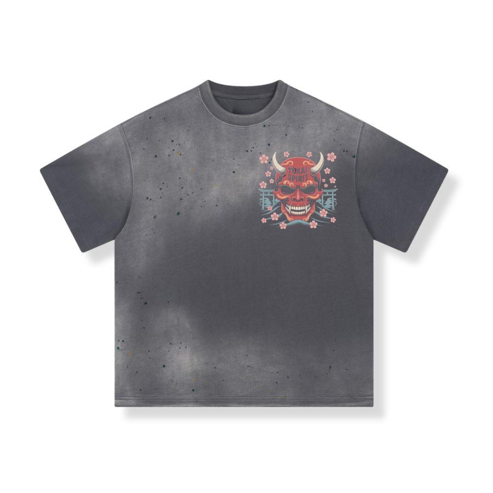 Yokai Spirit Red Demon Mask Japanese Style T-Shirts - Image 4