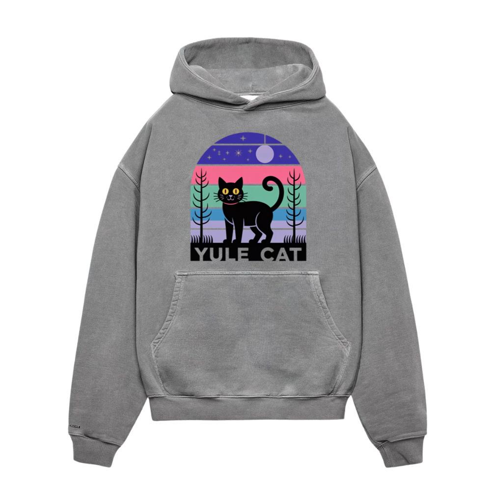 Yule Cat Funny Christmas Black Cat Retro