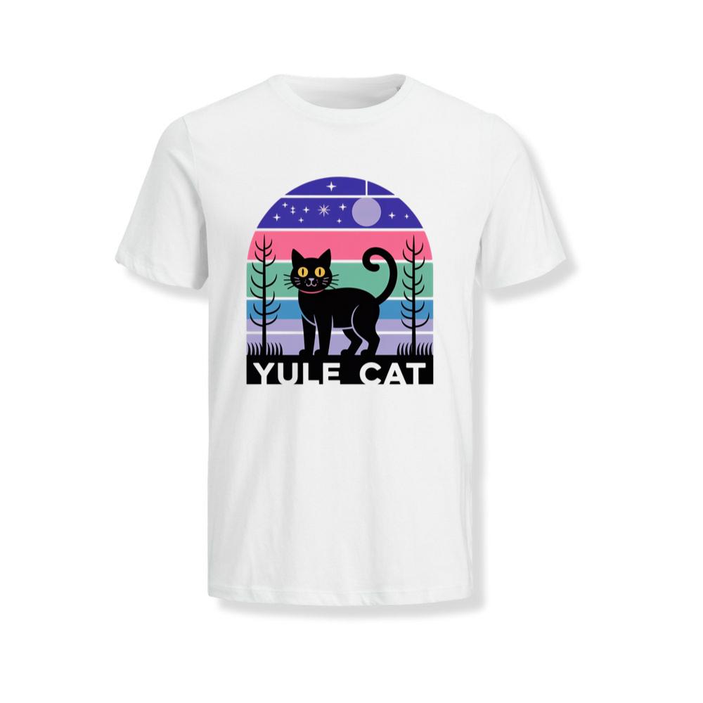 Yule Cat Funny Christmas Black Cat Retro T-Shirts