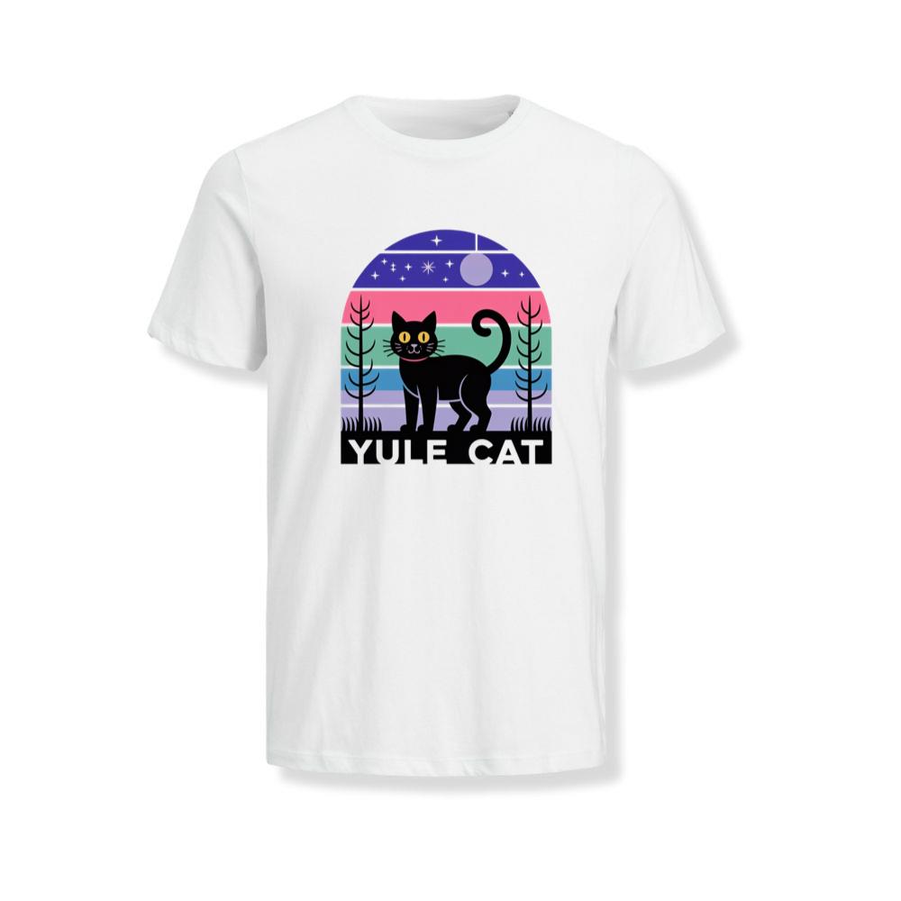 Yule Cat Funny Christmas Black Cat Retro T-Shirts