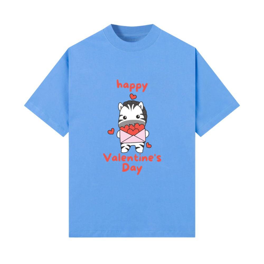 Zebra For Valentine's Day Cute Animals With Hearts T-Shirt