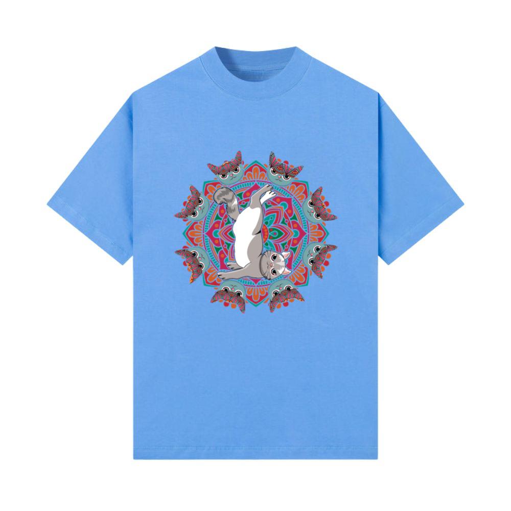 Zen Namaste Animal Meditation Mandala Cat Yoga T-Shirt