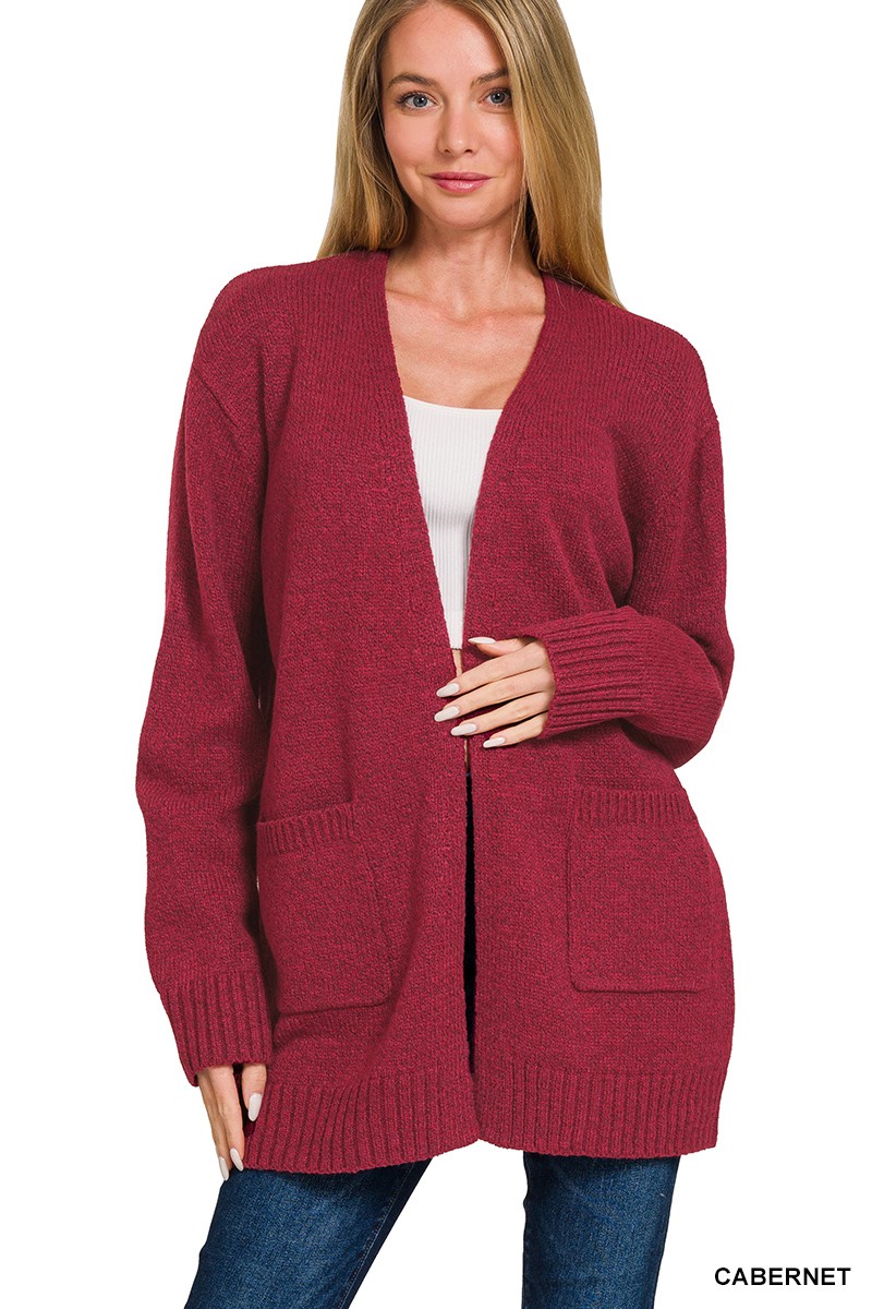 Zenana Open Front Sweater Cardigan